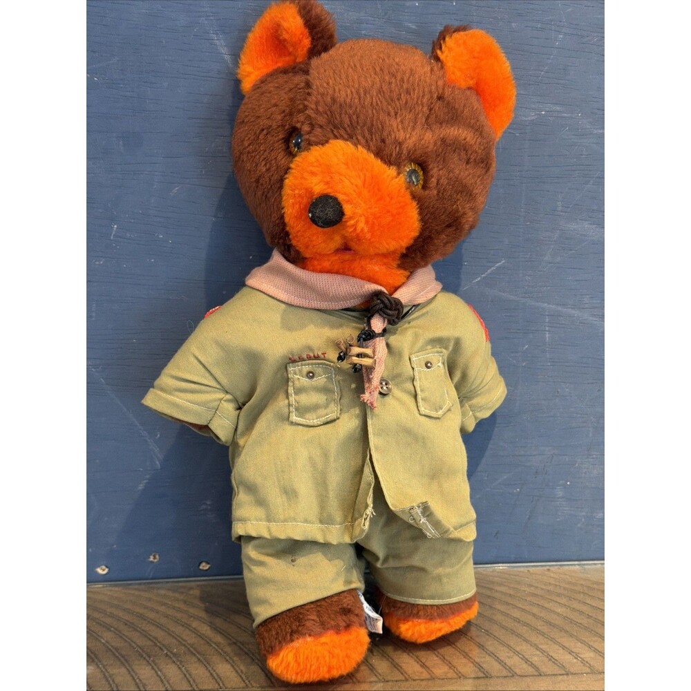 vtg Dan Brechner teddy bear plush Toy Co NY stuffy knickerbocker animal boyscout